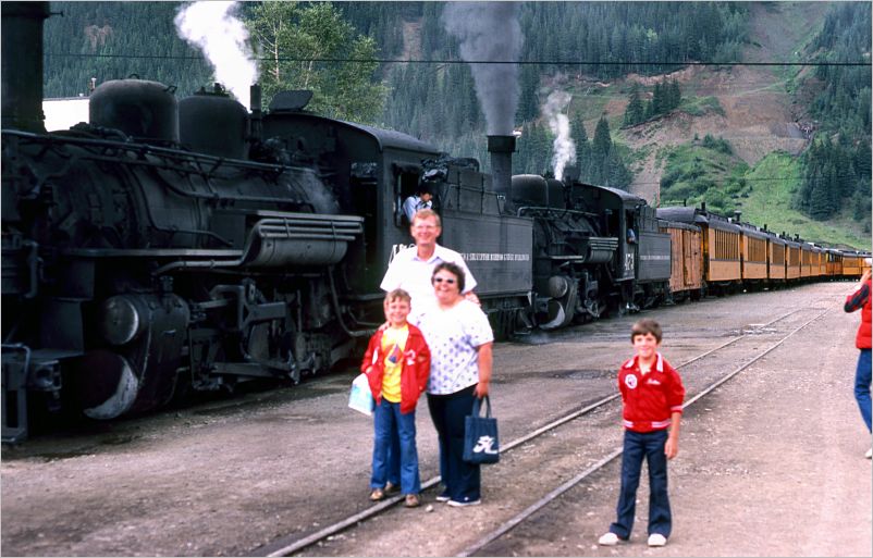 Train at Silverton.    Chad to the right